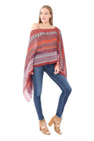 Village Venture Poncho Estampado de Tela Semi Translucida con Botones Unitalla-Mod 2780