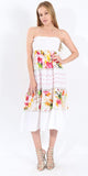 Village Venture Falda/Vestido Estampado Floral con Encaje Fresca y Casual 100% Algodón (Unitalla, Naranja) Mod 150